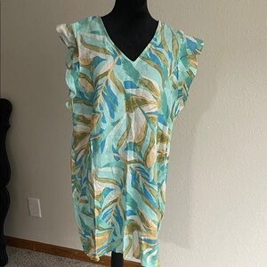 Rachel Zoe Tropical Print V-Neck Dress